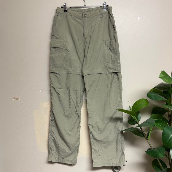 The North Face Pants - The North Face Womens Tan Convertible Baggy Utility Hiking Nylon Pants S Khaki